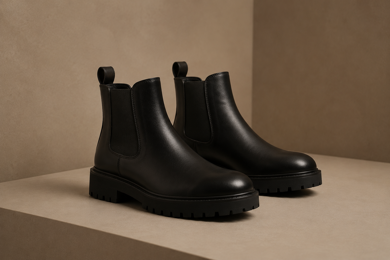 Producto: botas Chelsea de cuero negro